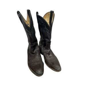 Dan Post Dark Brown Leather Western Cowboy Boots 12 D